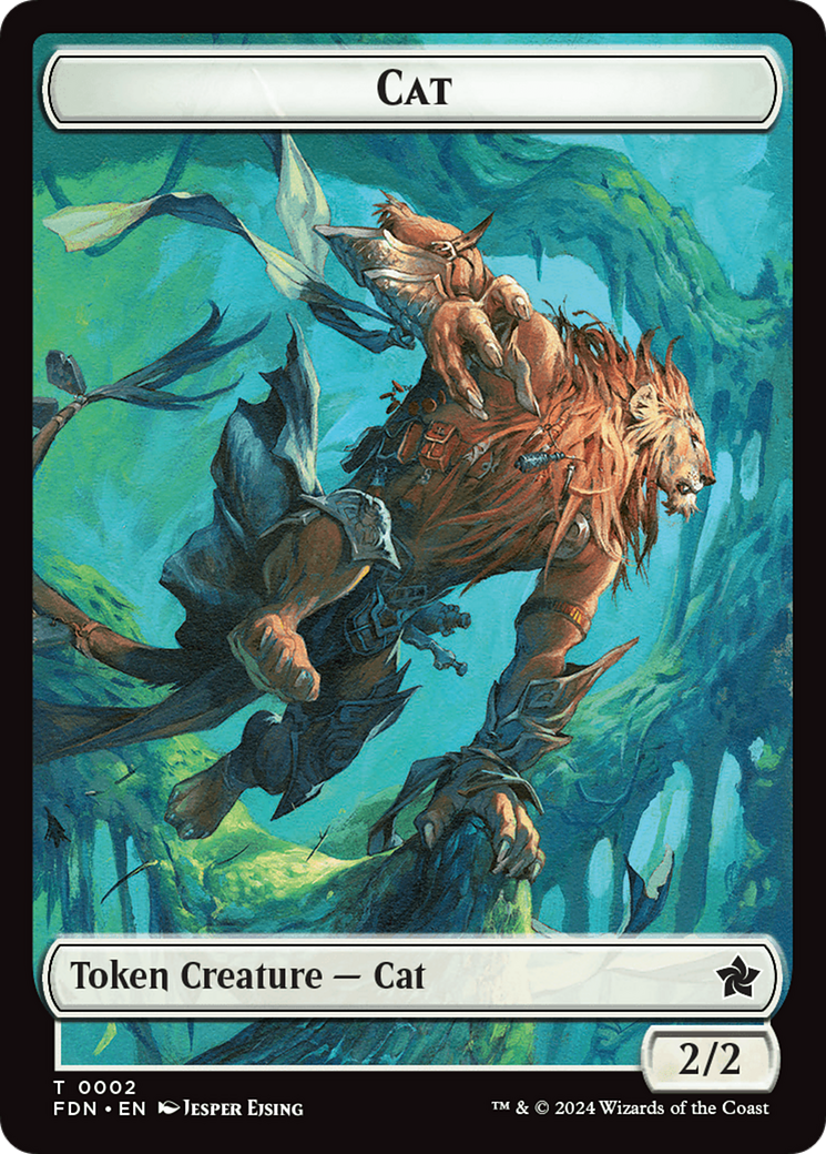 Cat (0001) // Cat (0002) Doubled-Sided Token [Foundations Tokens] | Nerdhalla Games