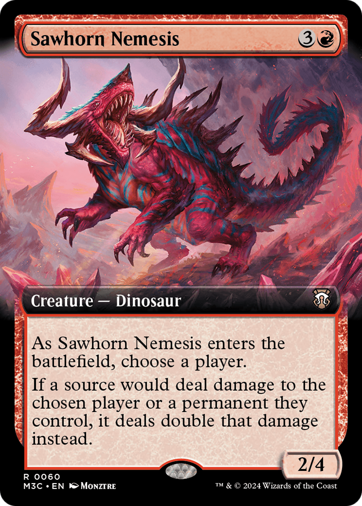 Sawhorn Nemesis (Extended Art) (Ripple Foil) [Modern Horizons 3 Commander] | Nerdhalla Games