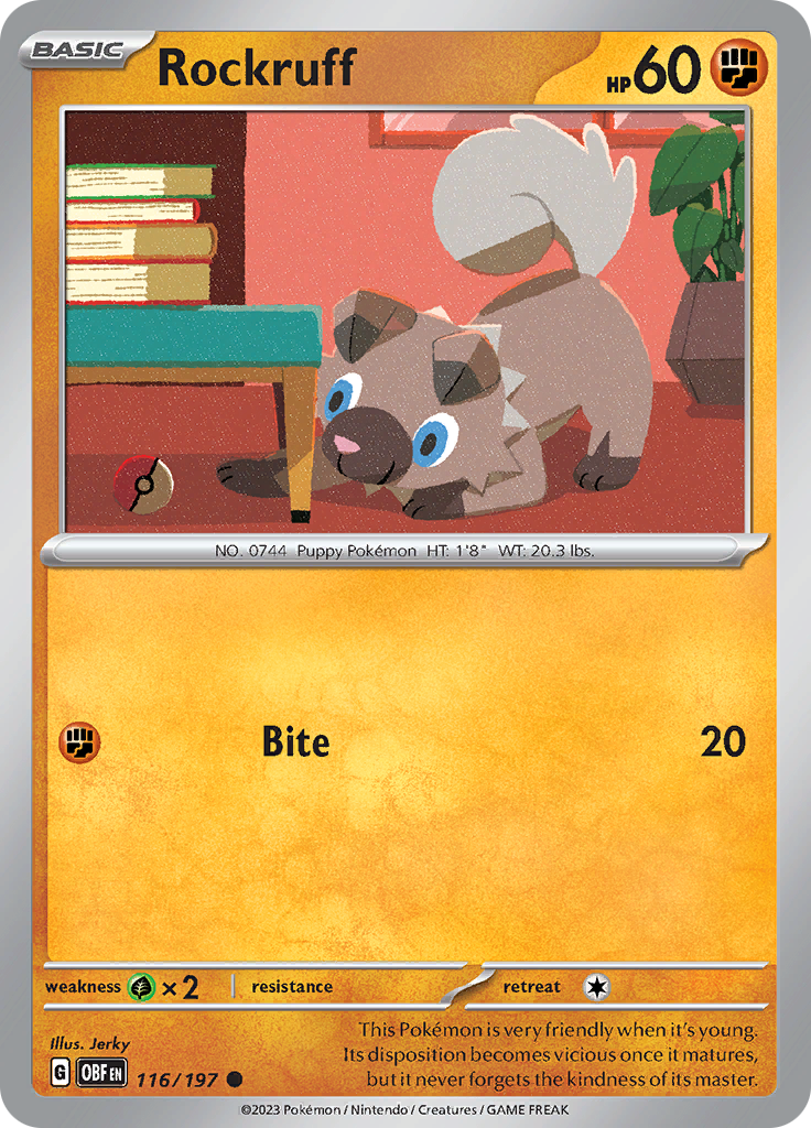 Rockruff (116/197) [Scarlet & Violet: Obsidian Flames] | Nerdhalla Games