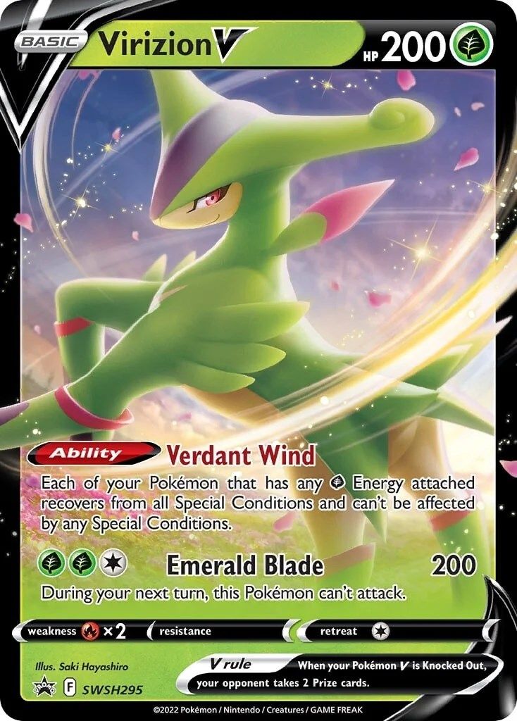 Virizion V (SWSH295) (Jumbo Card) [Sword & Shield: Black Star Promos] | Nerdhalla Games