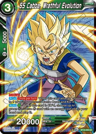 SS Cabba, Wrathful Evolution (BT16-059) [Realm of the Gods] | Nerdhalla Games