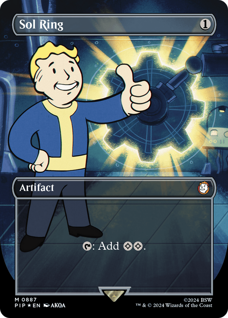 Sol Ring (Borderless) (Surge Foil) [Fallout] | Nerdhalla Games