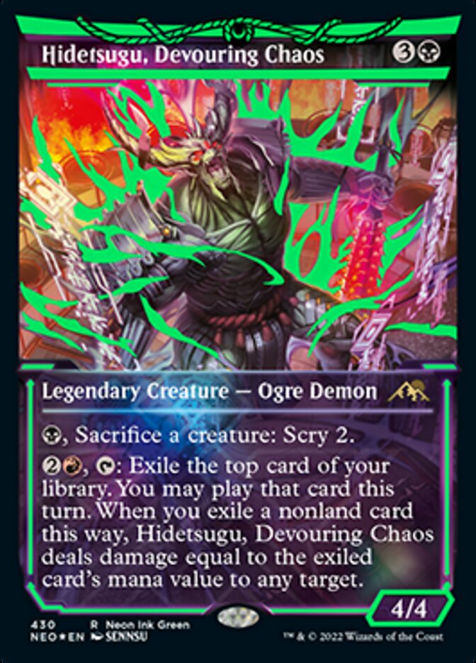 Hidetsugu, Devouring Chaos (Neon Ink Green) [Kamigawa: Neon Dynasty] | Nerdhalla Games