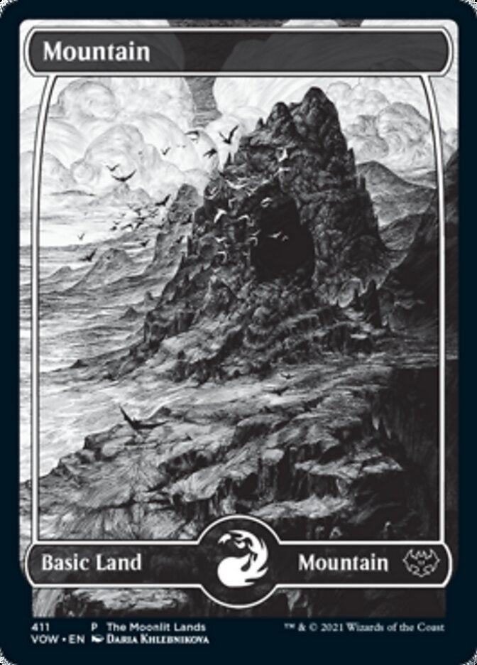 Mountain (The Moonlit Lands) (Foil Etched) [Innistrad: Crimson Vow Promos] | Nerdhalla Games