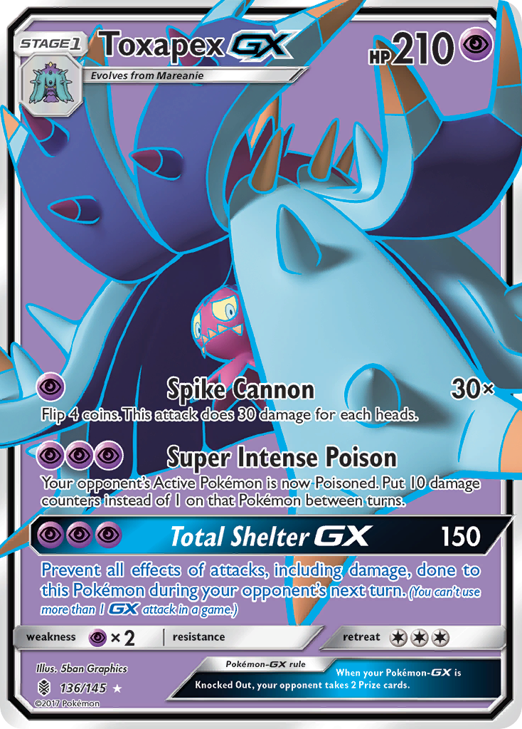 Toxapex GX (136/145) [Sun & Moon: Guardians Rising] | Nerdhalla Games