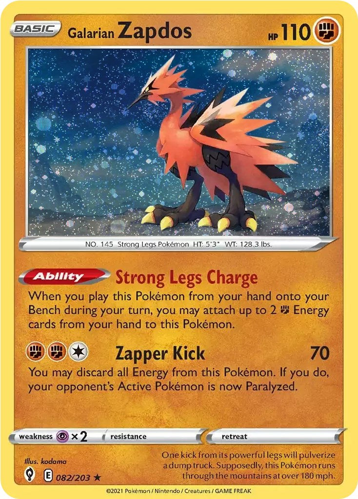 Galarian Zapdos (082/203) (Cosmos Holo) [Sword & Shield: Evolving Skies] | Nerdhalla Games