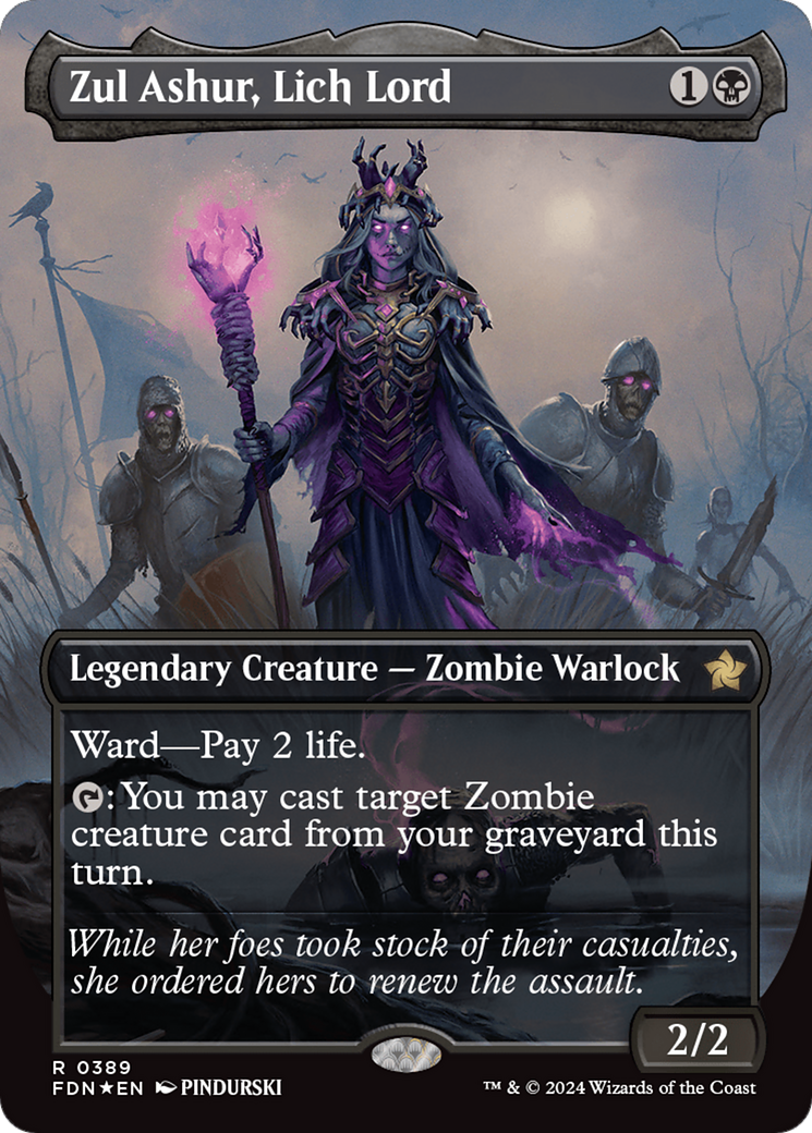 Zul Ashur, Lich Lord (Borderless) (Mana Foil) [Foundations] | Nerdhalla Games