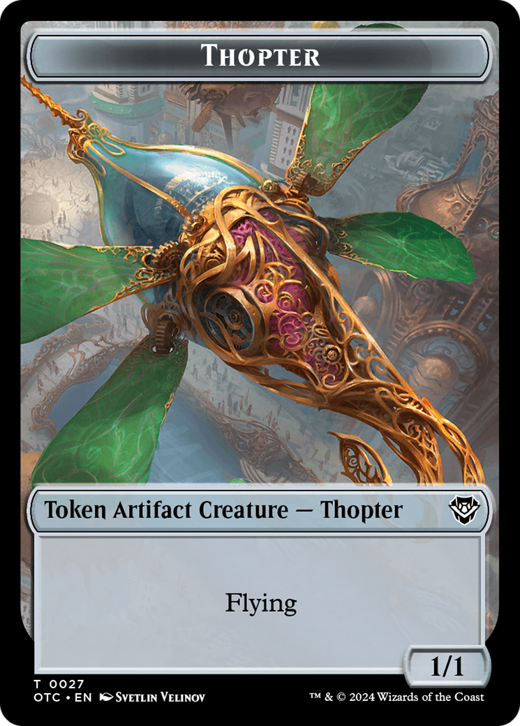 Thopter // Treasure Double-Sided Token [Outlaws of Thunder Junction Commander Tokens] | Nerdhalla Games