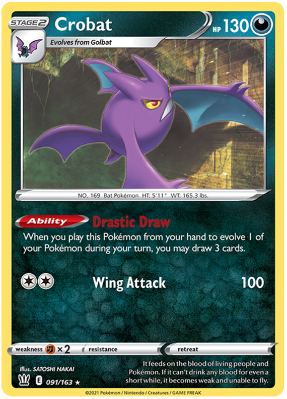 Crobat (091/163) (Theme Deck Exclusive) [Sword & Shield: Battle Styles] | Nerdhalla Games