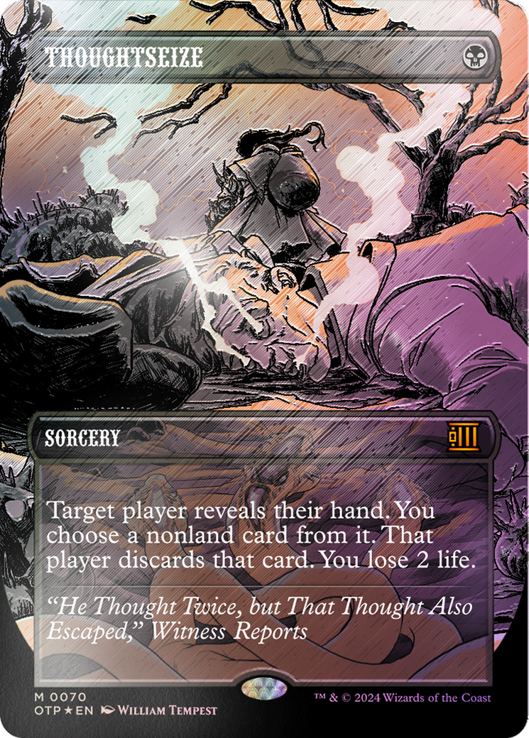 Thoughtseize (Textured Foil) [Outlaws of Thunder Junction: Breaking News] | Nerdhalla Games