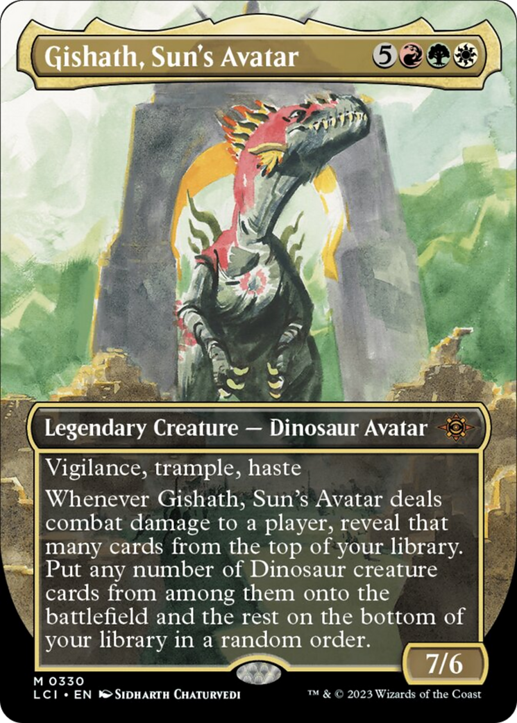 Gishath, Sun's Avatar (Borderless) [The Lost Caverns of Ixalan] | Nerdhalla Games