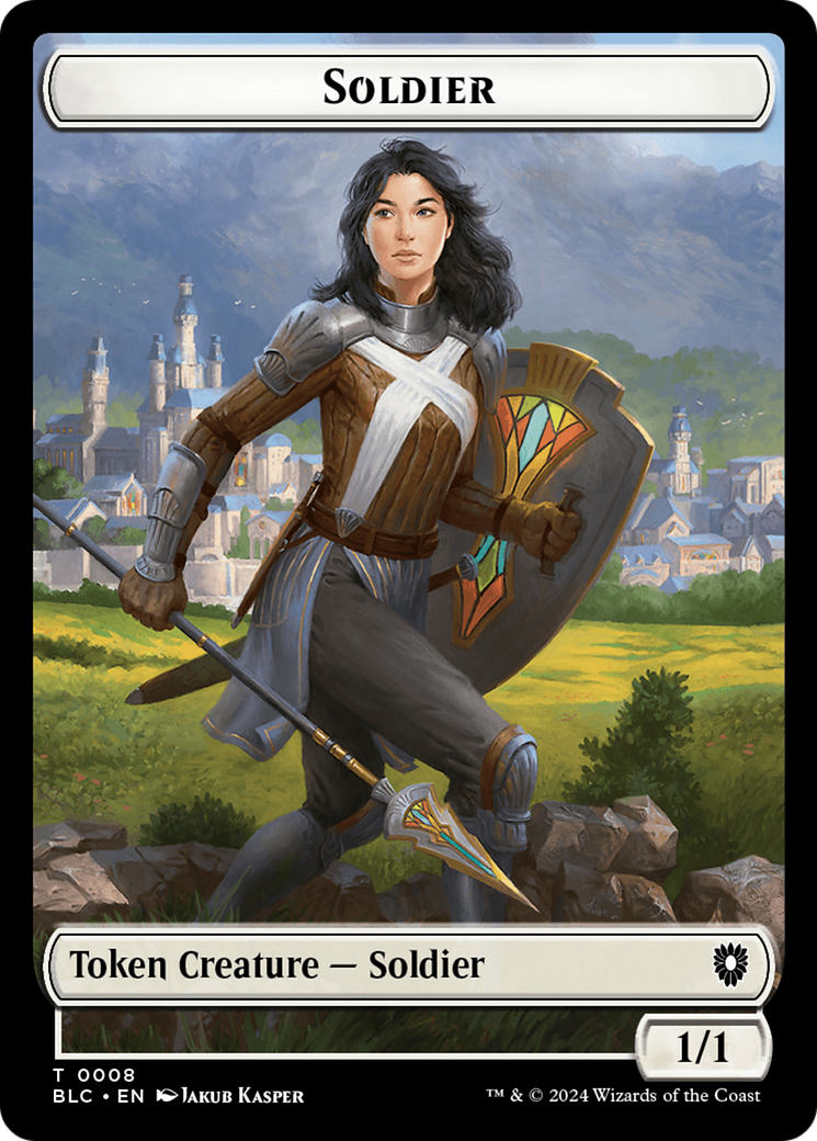 Human // Soldier Double-Sided Token [Bloomburrow Commander Tokens] | Nerdhalla Games