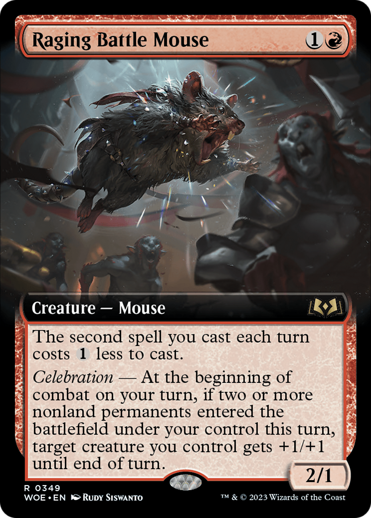 Raging Battle Mouse (Extended Art) [Wilds of Eldraine] | Nerdhalla Games