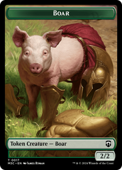 Boar (Ripple Foil) // Forest Dryad Double-Sided Token [Modern Horizons 3 Commander Tokens] | Nerdhalla Games