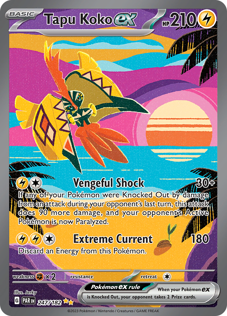 Tapu Koko ex (247/182) [Scarlet & Violet: Paradox Rift] | Nerdhalla Games