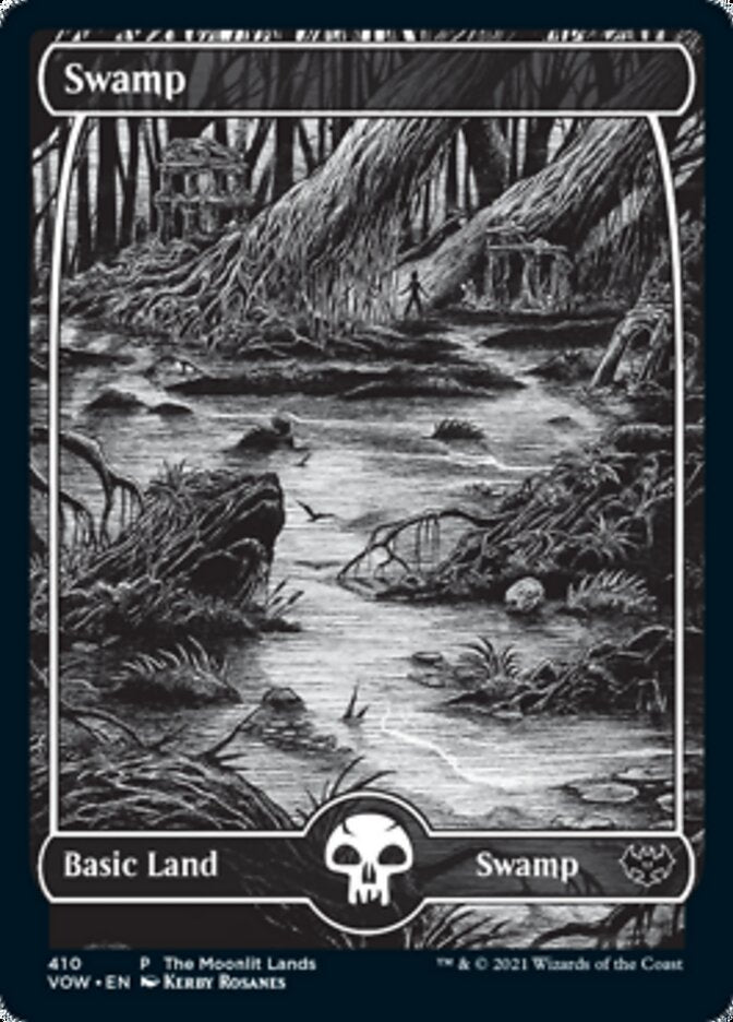 Swamp (The Moonlit Lands) (Foil Etched) [Innistrad: Crimson Vow Promos] | Nerdhalla Games