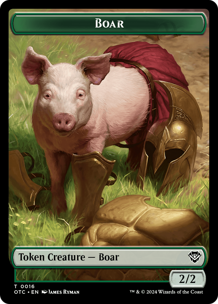 Boar // Manifest Double-Sided Token [Outlaws of Thunder Junction Commander Tokens] | Nerdhalla Games