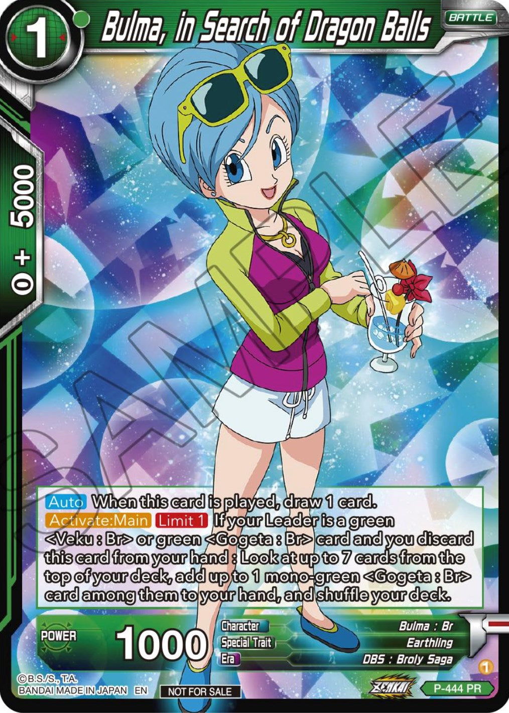 Bulma, In Search of Dragon Balls (Zenkai Series Tournament Pack Vol.2) (P-444) [Tournament Promotion Cards] | Nerdhalla Games