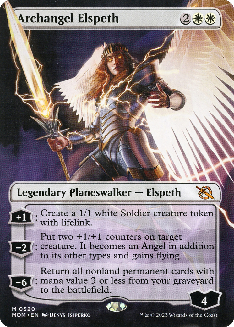 Archangel Elspeth (Borderless Alternate Art) [March of the Machine] | Nerdhalla Games