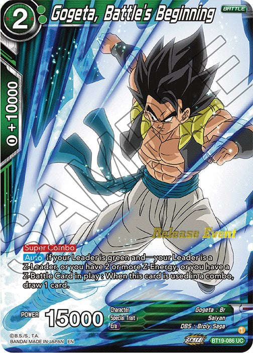 Gogeta, Battle's Beginning (Fighter's Ambition Holiday Pack) (BT19-086) [Tournament Promotion Cards] | Nerdhalla Games