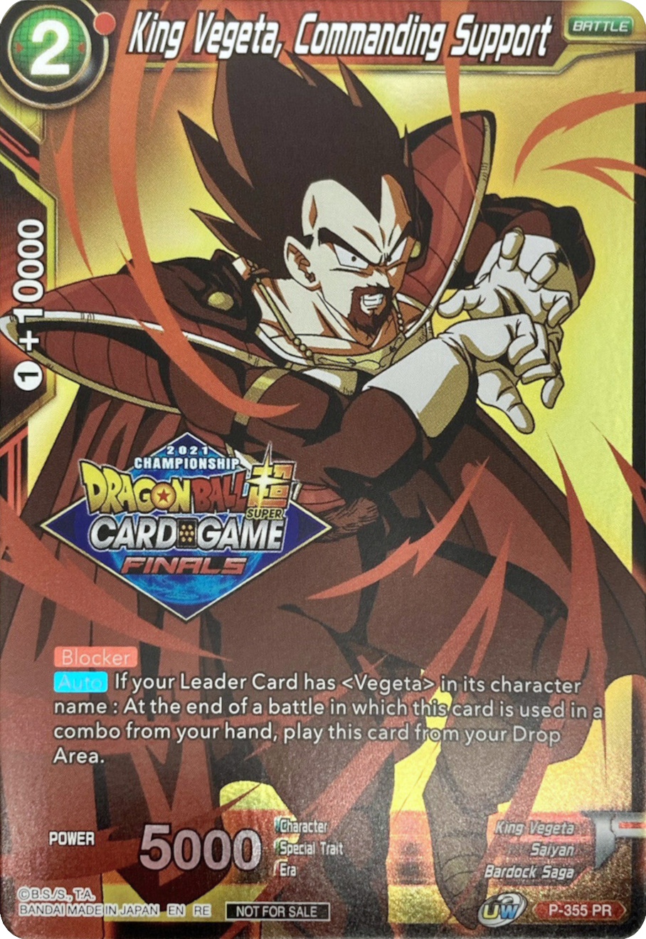 King Vegeta, Commanding Support (Championship Pack 2021 Vault Set) (P-355) [Tournament Promotion Cards] | Nerdhalla Games