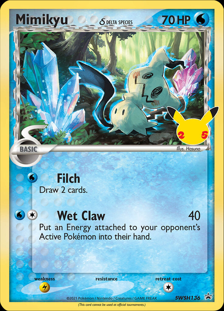 Mimikyu (SWSH136) (Delta Species) (Jumbo Card) [Sword & Shield: Black Star Promos] | Nerdhalla Games