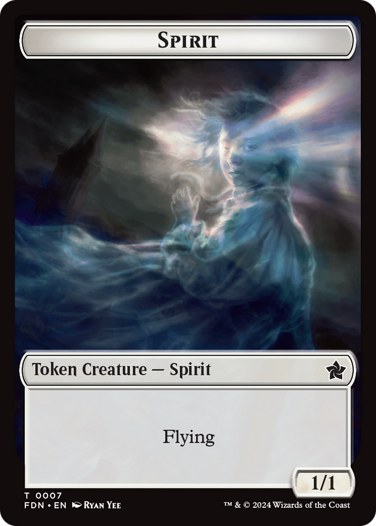 Spirit // Cat (0001) Doubled-Sided Token [Foundations Tokens] | Nerdhalla Games