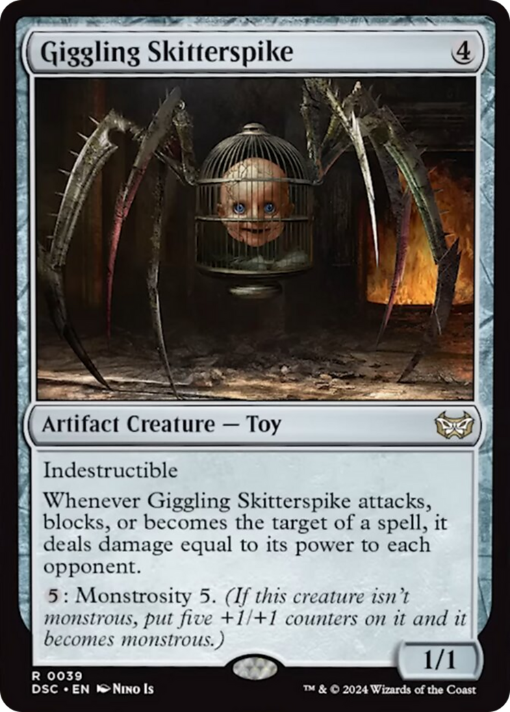 Giggling Skitterspike (Extended Art) [Duskmourn: House of Horror Commander] | Nerdhalla Games