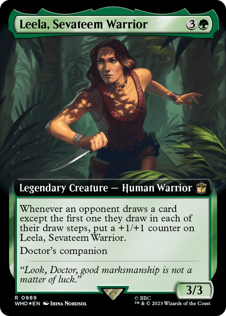 Leela, Sevateem Warrior (Extended Art) (Surge Foil) [Doctor Who] | Nerdhalla Games