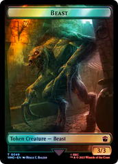 Soldier // Beast Double-Sided Token (Surge Foil) [Doctor Who Tokens] | Nerdhalla Games