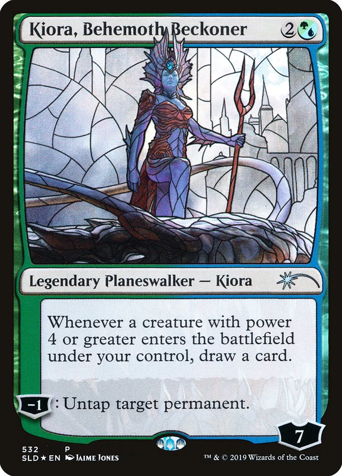 Kiora, Behemoth Beckoner (Stained Glass) [Secret Lair Drop Promos] | Nerdhalla Games