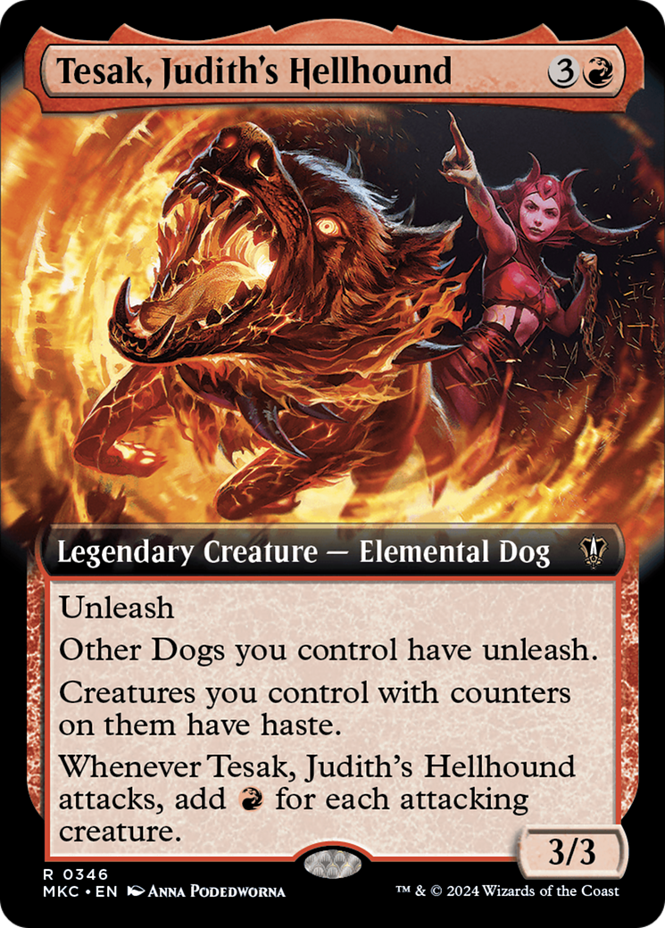 Tesak, Judith's Hellhound (Extended Art) [Murders at Karlov Manor Commander] | Nerdhalla Games