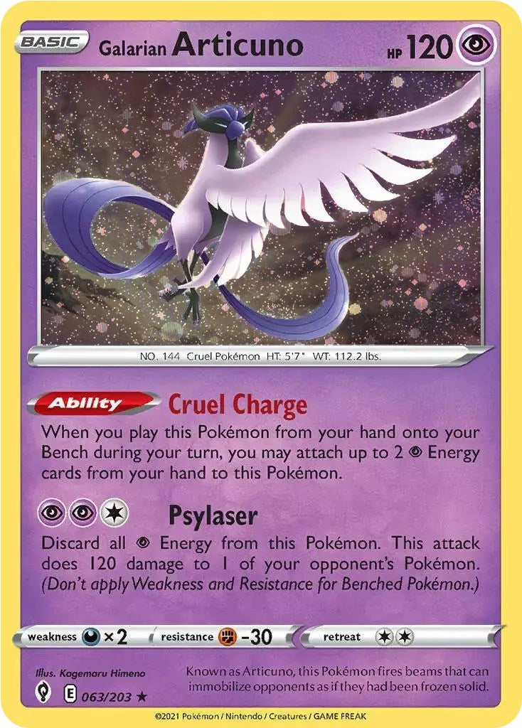 Galarian Articuno (063/203) (Cosmos Holo) [Sword & Shield: Evolving Skies] | Nerdhalla Games