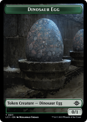 Dinosaur Egg // Dinosaur (0010) Double-Sided Token [The Lost Caverns of Ixalan Tokens] | Nerdhalla Games