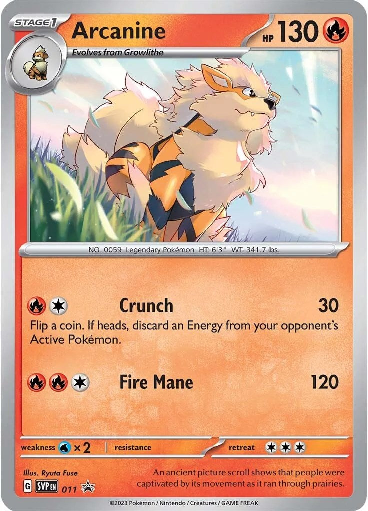 Arcanine (011) [Scarlet & Violet: Black Star Promos] | Nerdhalla Games