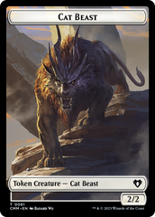 Cleric // Cat Beast Double-Sided Token [Commander Masters Tokens] | Nerdhalla Games