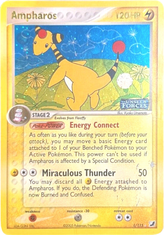 Ampharos (1/115) (Stamped) [EX: Unseen Forces] | Nerdhalla Games