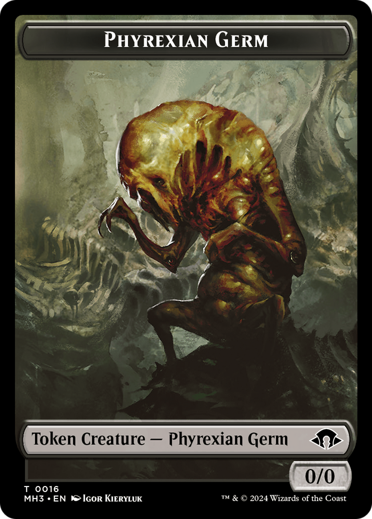 Phyrexian Germ // Zombie Army Double-Sided Token [Modern Horizons 3 Tokens] | Nerdhalla Games