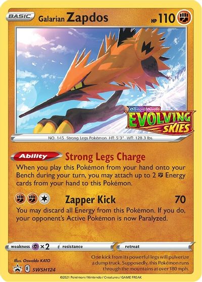 Galarian Zapdos (SWSH124) (Prerelease Promo) [Sword & Shield: Black Star Promos] | Nerdhalla Games