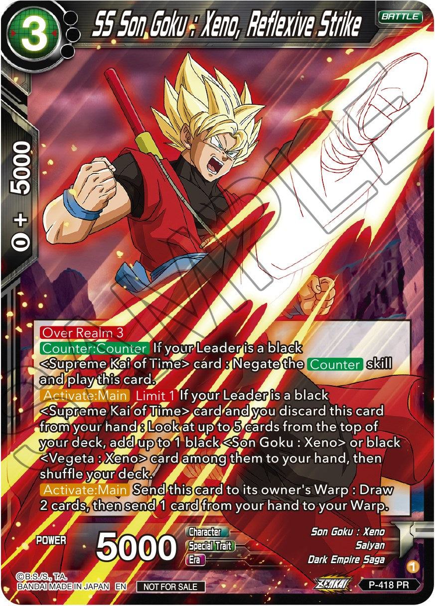 SS Son Goku: Xeno, Reflexive Strike (Zenkai Series Tournament Pack Vol.1) (P-418) [Tournament Promotion Cards] | Nerdhalla Games