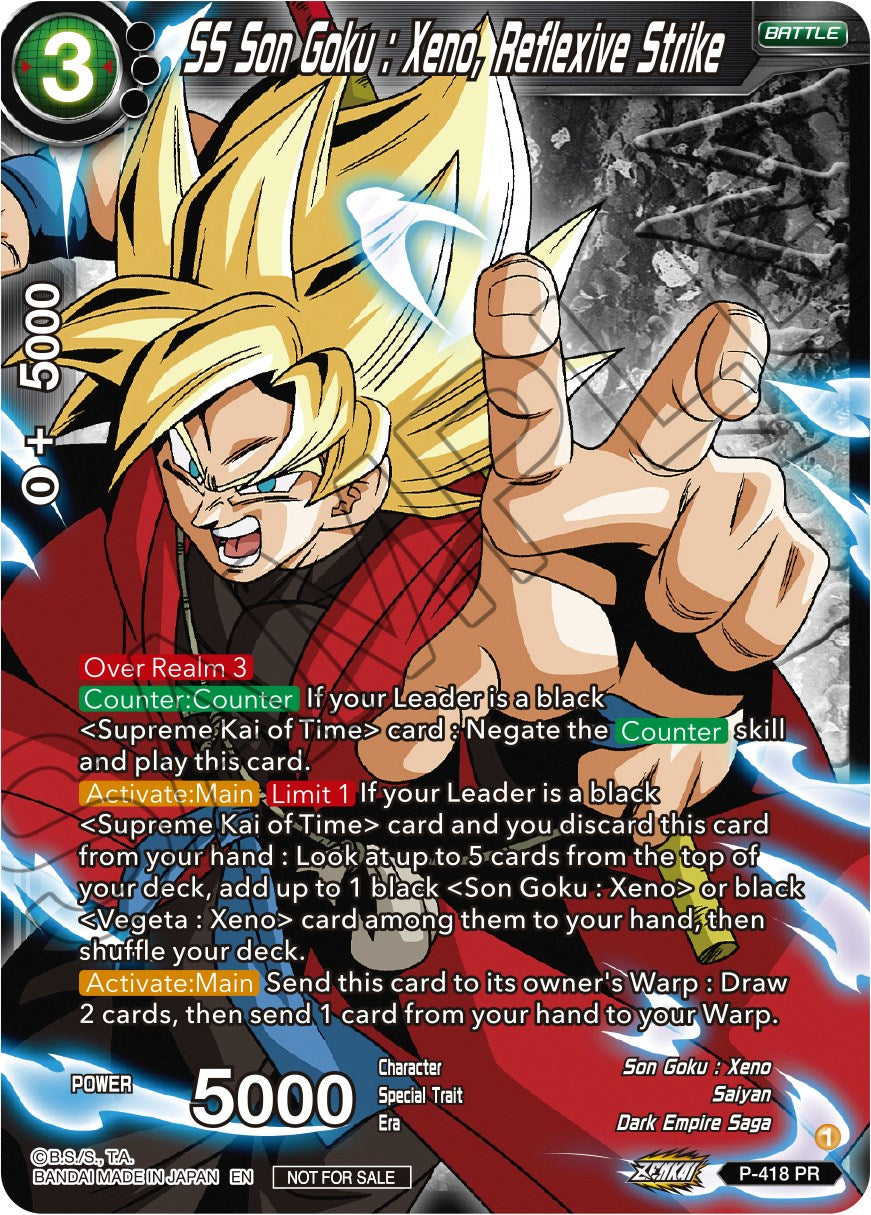 SS Son Goku: Xeno, Reflexive Strike (Zenkai Series Tournament Pack Vol.1 Winner) (P-418) [Tournament Promotion Cards] | Nerdhalla Games