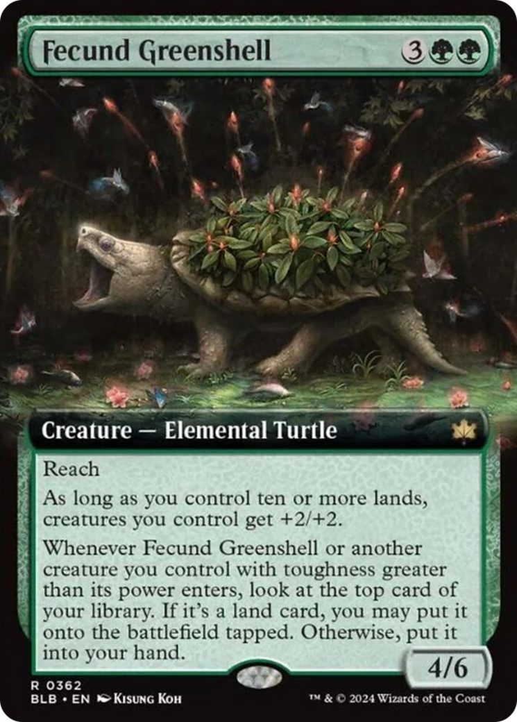 Fecund Greenshell (Extended Art) [Bloomburrow] | Nerdhalla Games