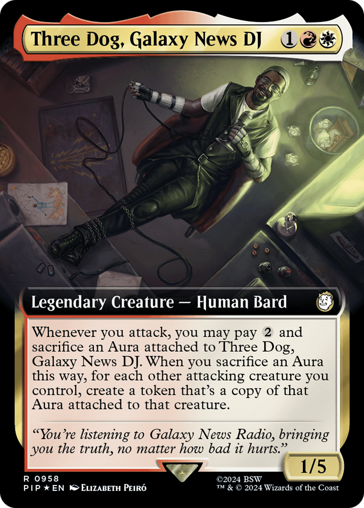 Three Dog, Galaxy News DJ (Extended Art) (Surge Foil) [Fallout] | Nerdhalla Games