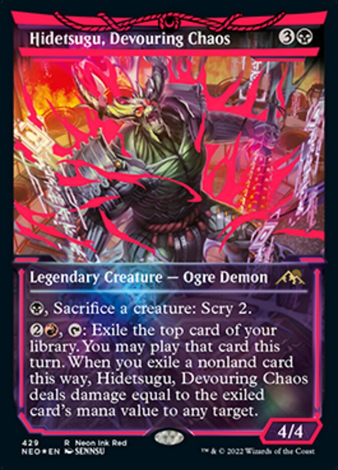 Hidetsugu, Devouring Chaos (Neon Ink Red) [Kamigawa: Neon Dynasty] | Nerdhalla Games