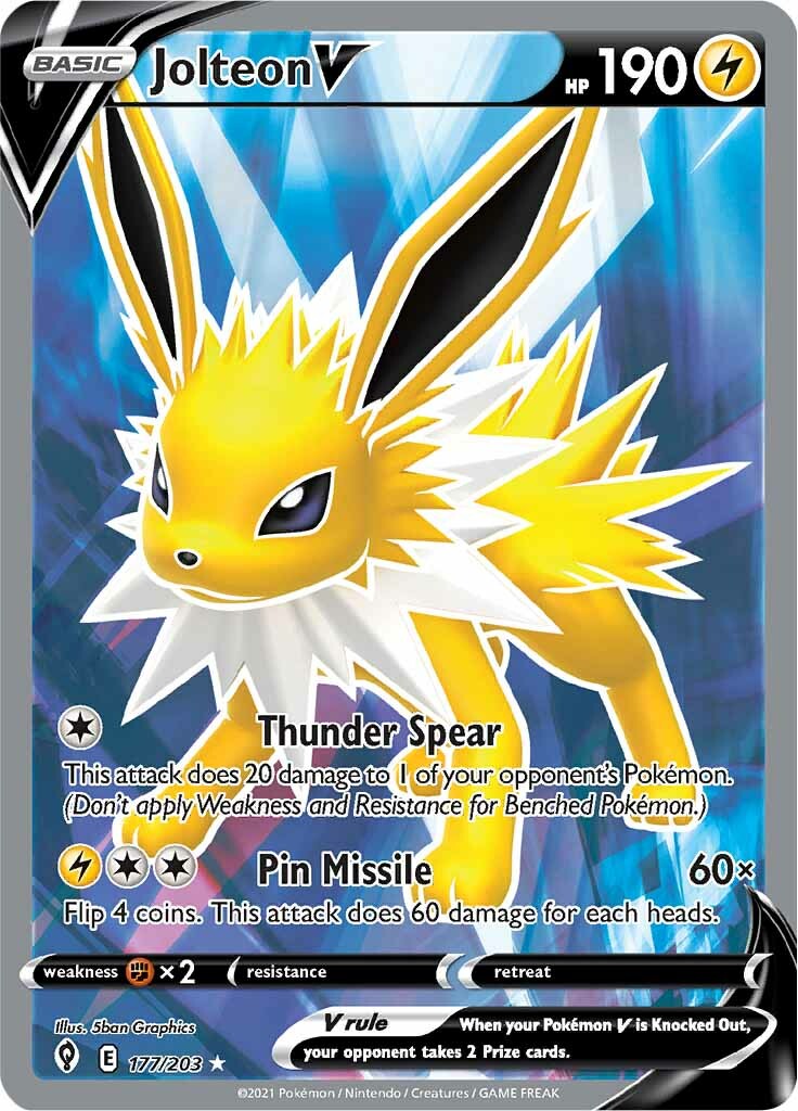 Jolteon V (177/203) [Sword & Shield: Evolving Skies] | Nerdhalla Games