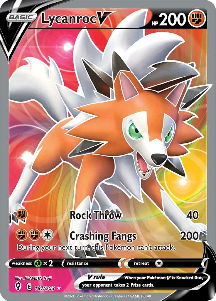 Lycanroc V (187/203) [Sword & Shield: Evolving Skies] | Nerdhalla Games