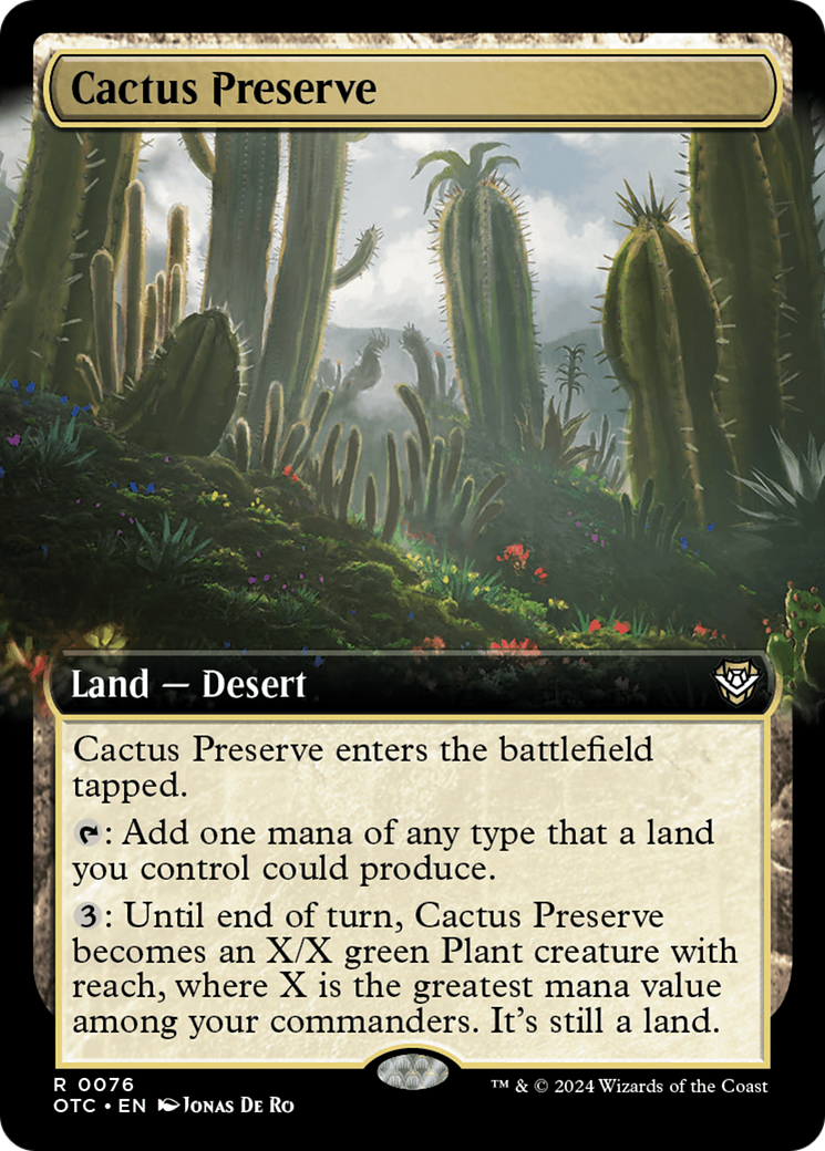 Cactus Preserve (Extended Art) [Outlaws of Thunder Junction Commander] | Nerdhalla Games