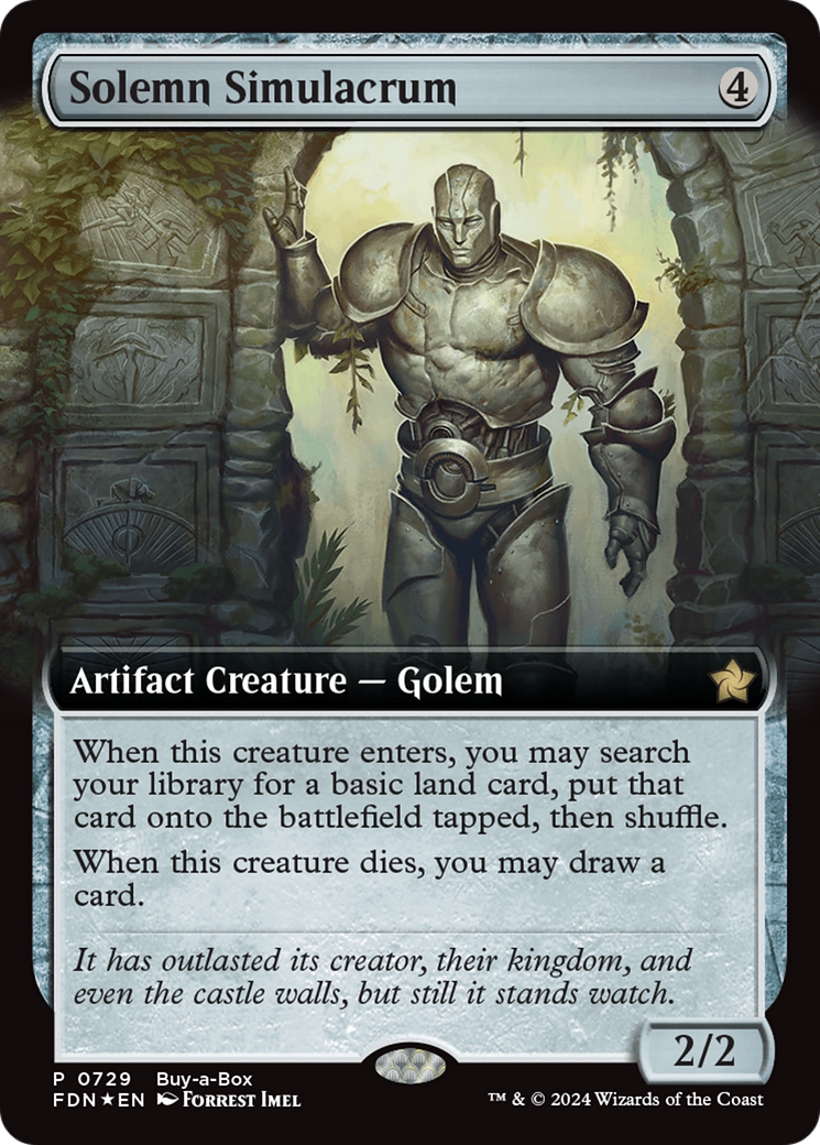 Solemn Simulacrum (Extended Art) (Buy-A-Box) [Foundations Promos] | Nerdhalla Games