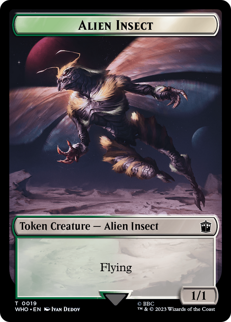 Fish // Alien Insect Double-Sided Token [Doctor Who Tokens] | Nerdhalla Games