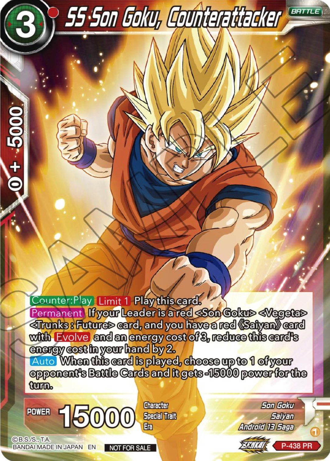 SS Son Goku, Counterattacker (Zenkai Series Tournament Pack Vol.2) (P-438) [Tournament Promotion Cards] | Nerdhalla Games